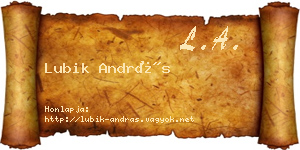 Lubik András névjegykártya