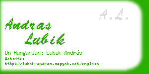 andras lubik business card